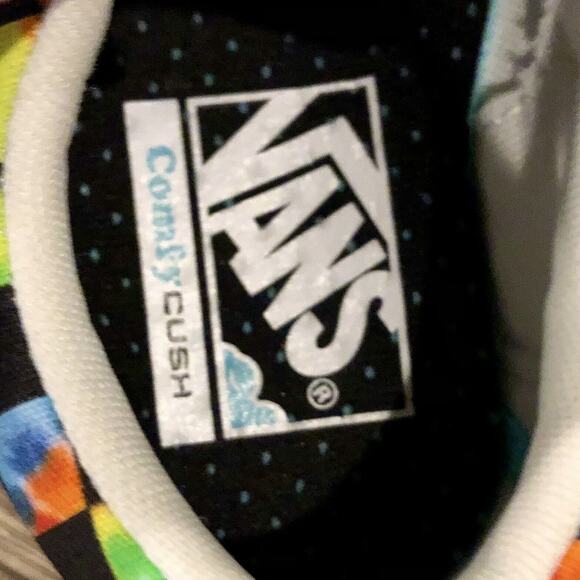 Vans Old Skool Sneaker W 5 / Y 3.5 Tie Dye Checkered Comfycush Lace Up Low Top - Picture 5 of 12